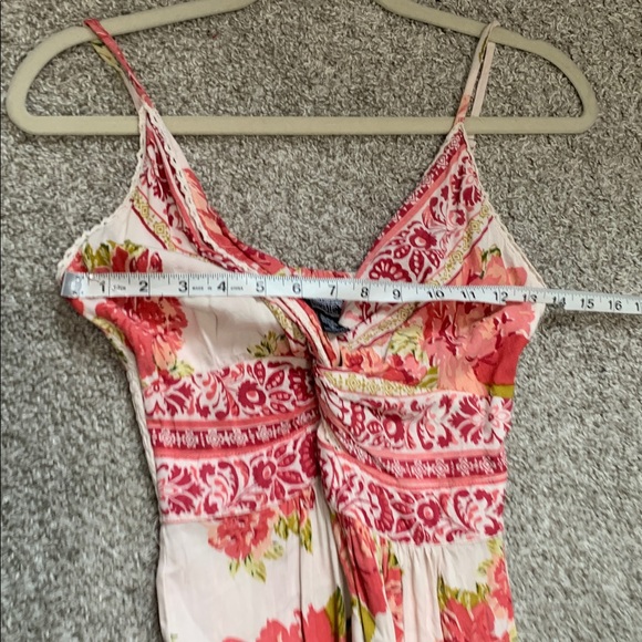 Angie Boho Red Floral Twist Front Midi Dress - Picture 9 of 10